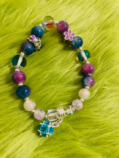 Glass “Colorful Charm” Beaded Bracelet