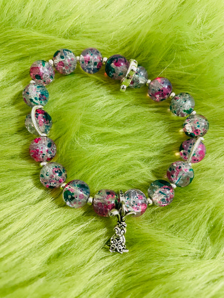 Glass “Bunny” Charm Beaded Bracelet