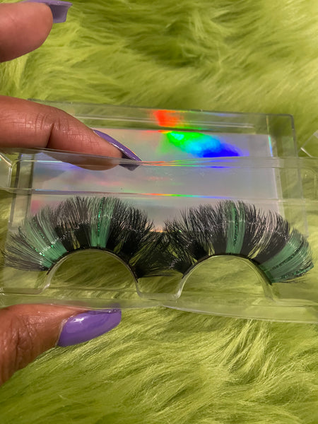 Green Glitter Lashes