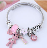 Pink Bear Wrap Bracelet